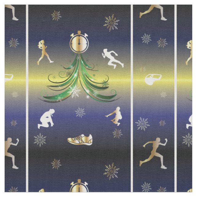 Runner Christmas Tree - Girls Running Fabric (Close Up)