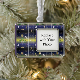 Runner Christmas Tree - Girls Running Silver Plated Framed Ornament