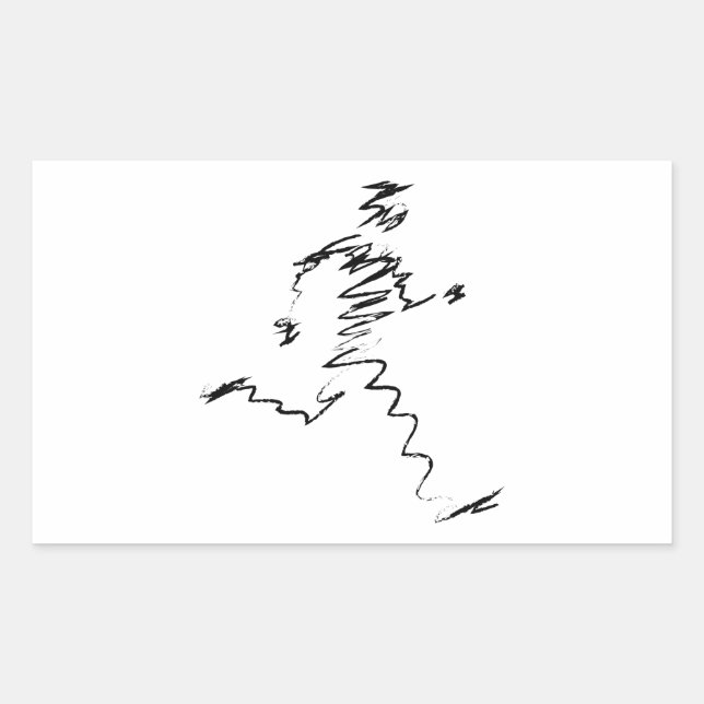 Runner cool illustration rectangular sticker (Front)