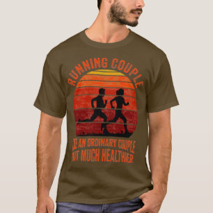 Runner Couple Hus and Wife Sunset Mate Jogging Tea T-Shirt