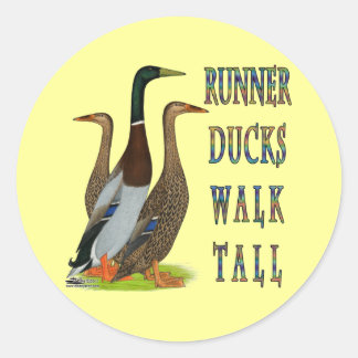Runner Ducks Walk Tall Classic Round Sticker