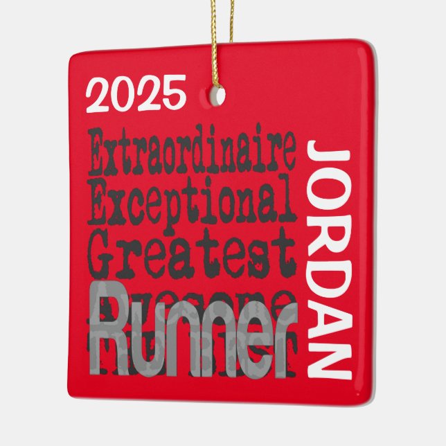 Runner Extraordinaire CUSTOM Ceramic Ornament (Left)