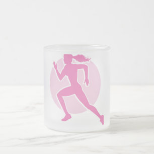 runner frosted glass coffee mug
