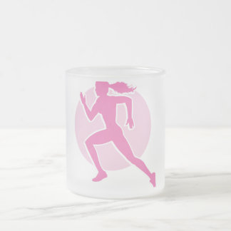 runner frosted glass coffee mug
