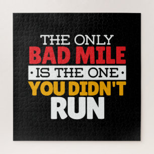 Runner - Funny Bad Mile Running Quote Jigsaw Puzzle