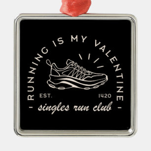 Runner funny single coach quotes Valentine's Day Metal Tree Decoration