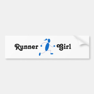 Runner Girl Bumper Sticker