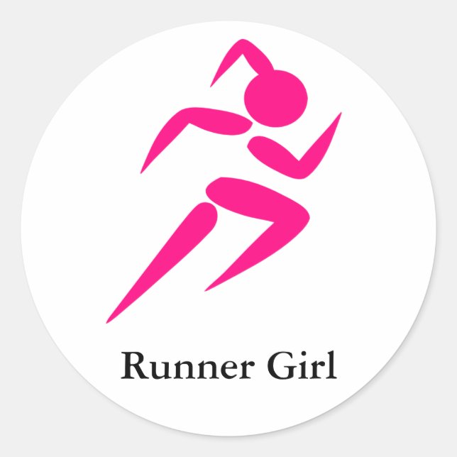 Runner Girl! Classic Round Sticker (Front)