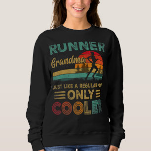 Runner Grandma Funny Marathon Running Jogging Moth Sweatshirt