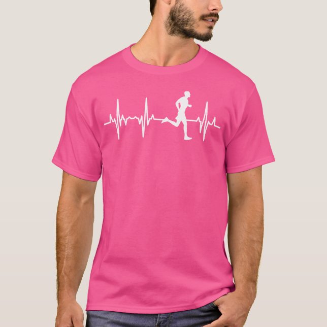Runner Heartbeat Running Enthusiast Jogging T-Shirt (Front)