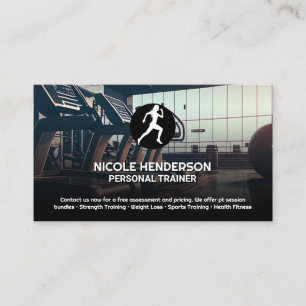 Runner Logo Treadmill Modern Gym Business Card