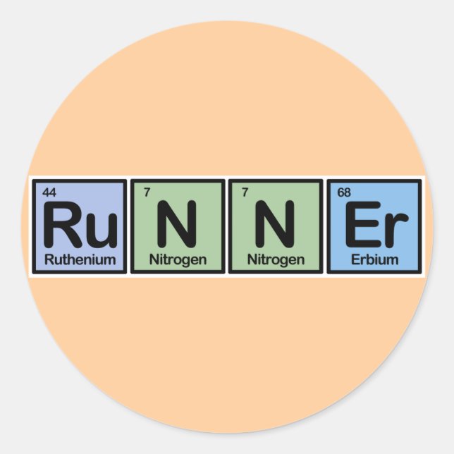 Runner made of Elements Classic Round Sticker (Front)
