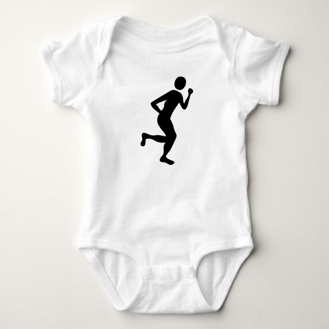 Runner (Male) - Black Baby Bodysuit (Front)