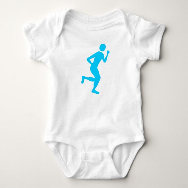 Runner (Male) - Sky Blue Baby Bodysuit (Front)