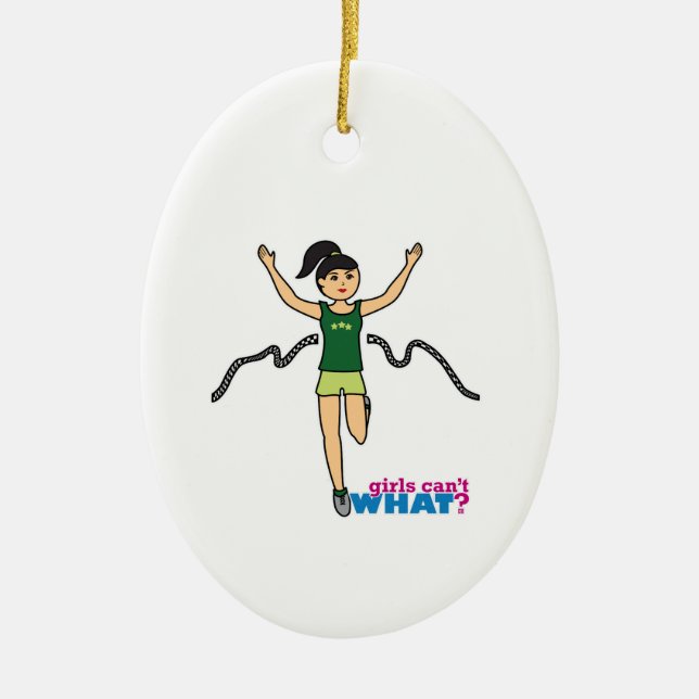Runner - Medium Ceramic Tree Decoration (Front)