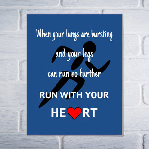 Runner motivational quote sport poster
