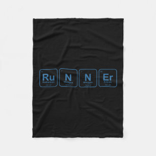 Runner Periodic Table Funny Running Marathon Lover Fleece Blanket