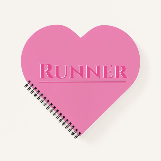 Runner pink script design notebook (Front)