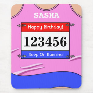 Runner Pink Vest Mouse Mat