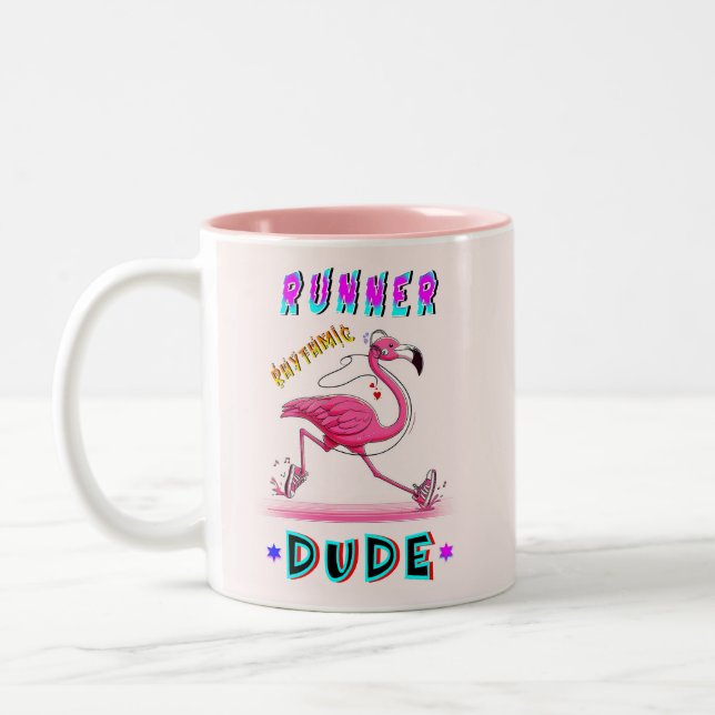 Runner Rhythmic Dude Two-Tone Coffee Mug (Left)