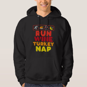 Runner Running Thanksgiving Run Wine Sticker Hoodie