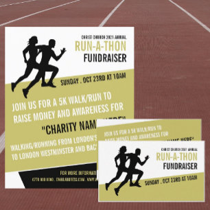 Runner Silhouette, Charity Run-Walk-a-Thon Event Business Card