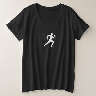 Runner Silhouette With Heart Beat   Plus Size T-Shirt