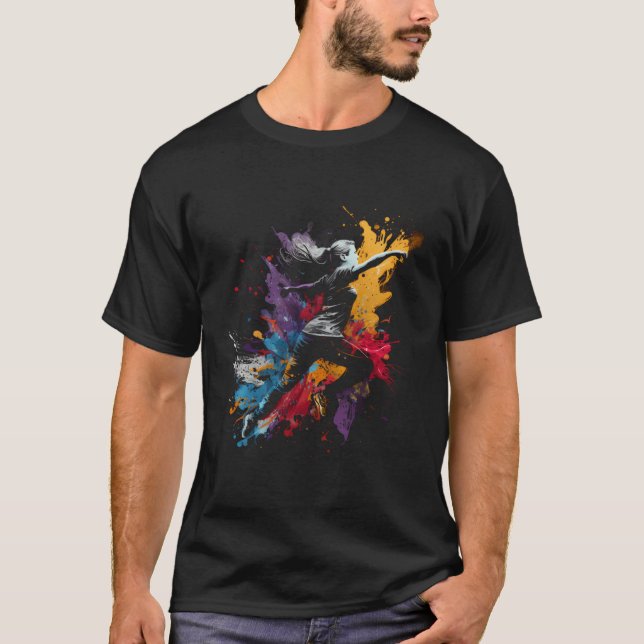 Runner Splash Art Sprinter Running Shirt Runner Ma (Front)