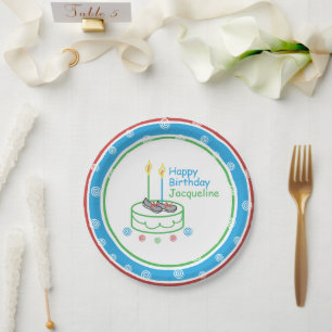 Runner themed © Birthday Party Custom Paper Plate