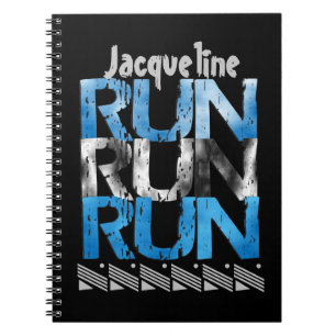 Runner Themed Personalised Option Run Run Run Spiral Notebook