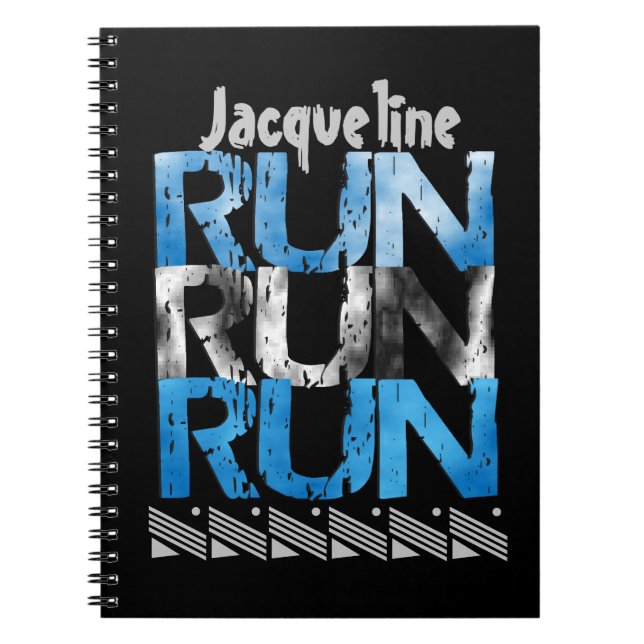 Runner Themed Personalised Option Run Run Run Spiral Notebook (Front)