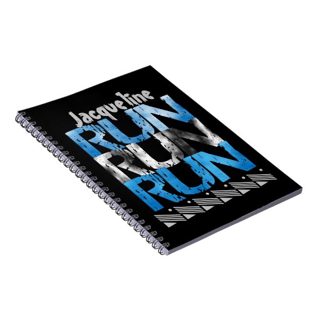 Runner Themed Personalized Option Run Run Run Spiral Notebook (Right Side)