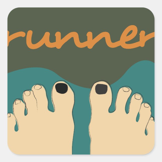 Runner Toes Square Sticker (Front)