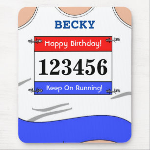 Runner White Vest Mouse Mat