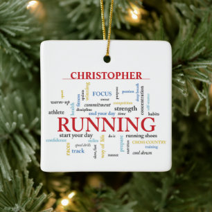 Runner with Words Personalised Ceramic Ornament