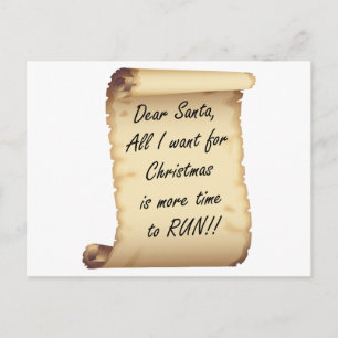 RunnerChick Dear Santa Holiday Postcard