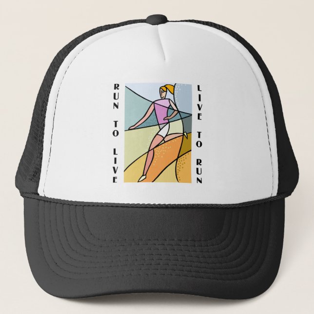 RunnerChick Live To Run Trucker Hat (Front)