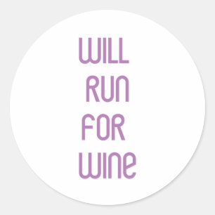 RunnerChick Wine Classic Round Sticker