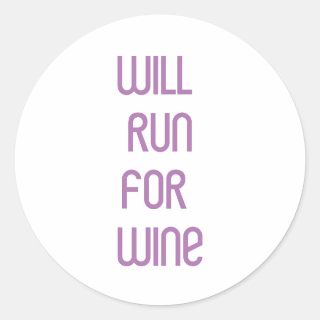 RunnerChick Wine Classic Round Sticker (Front)