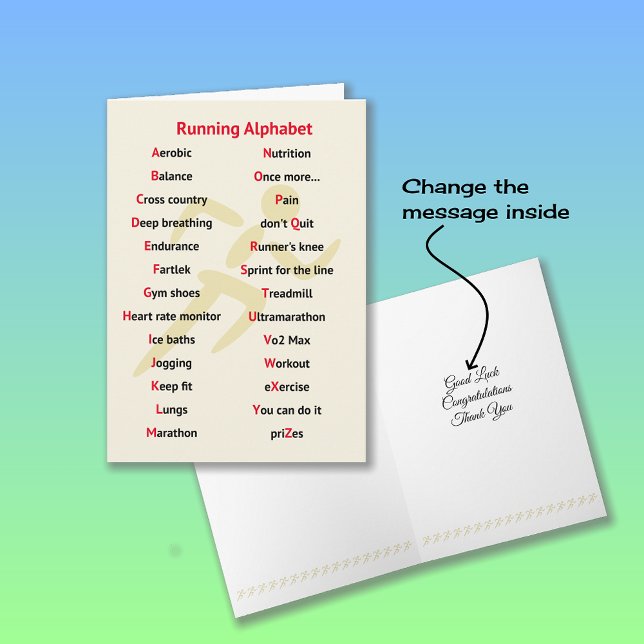 Runner's alphabet sports themed card (Creator Uploaded)