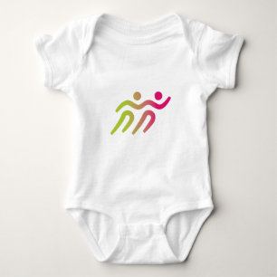 Runners boy with girls baby bodysuit