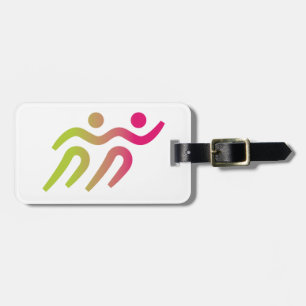 runners group illustration luggage tag