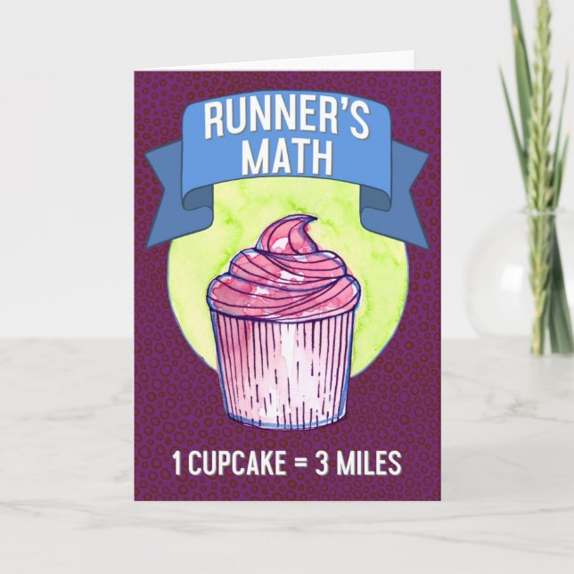 Runner's Math Cupcake Card (Front)