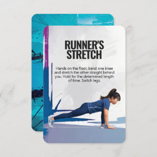 Runner's Stretch Fitness Card with Blue Backing