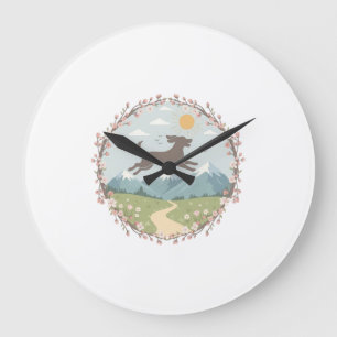 Runnig in Paradise Large Clock