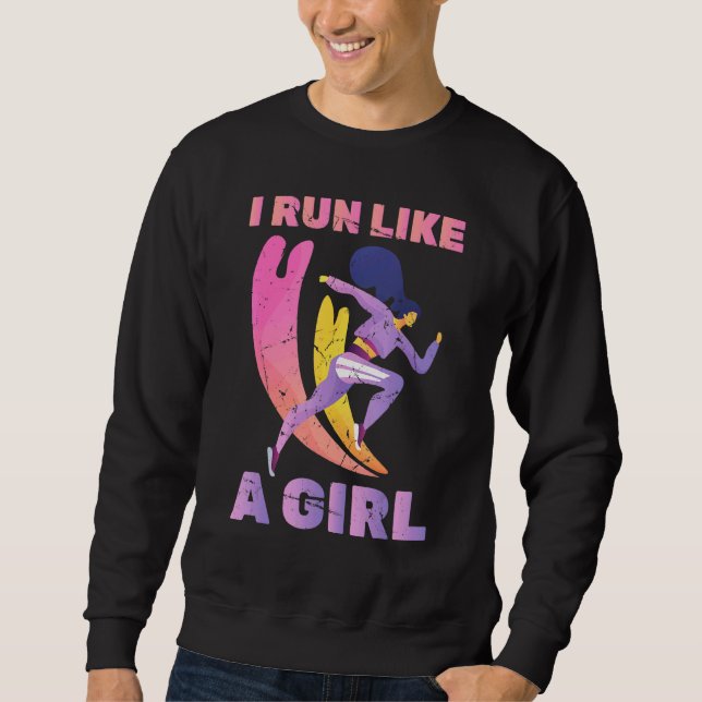 Running - A Girl Likes To Run - Marathon - Jogger  Sweatshirt (Front)