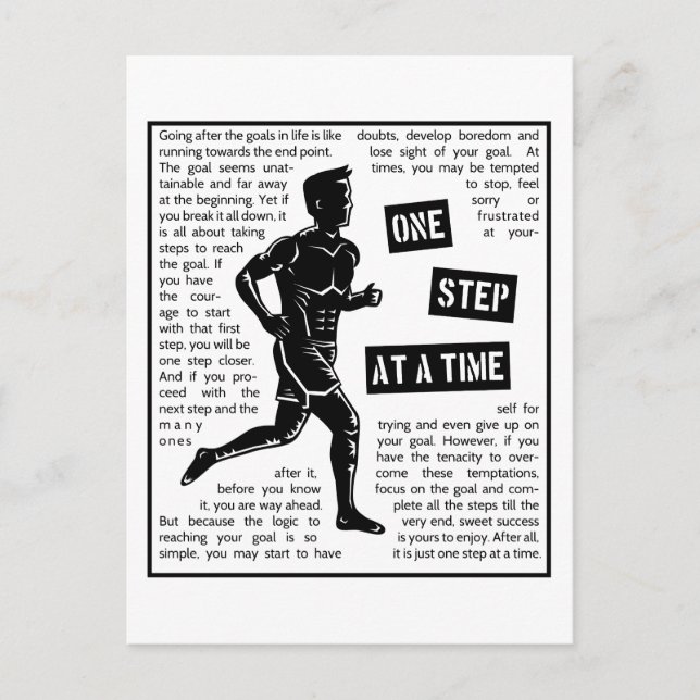Running After Goals Motivational Determination Postcard (Front)
