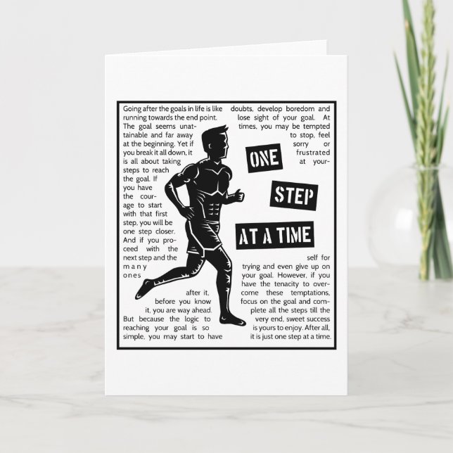 Running After Goals Motivational Greeting Card (Front)