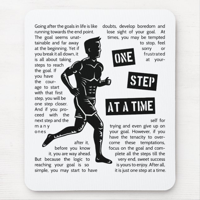 Running After Goals Motivational Inspirational Mouse Pad (Front)