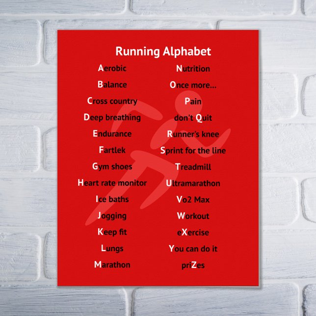 Running alphabet red inspirational poster (Creator Uploaded)